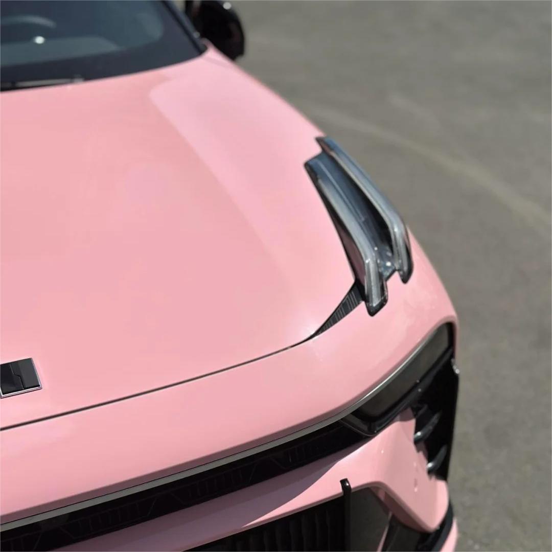 Gloss Crystal Peach Pink Car Vinyl Wrap PET review Peach 01