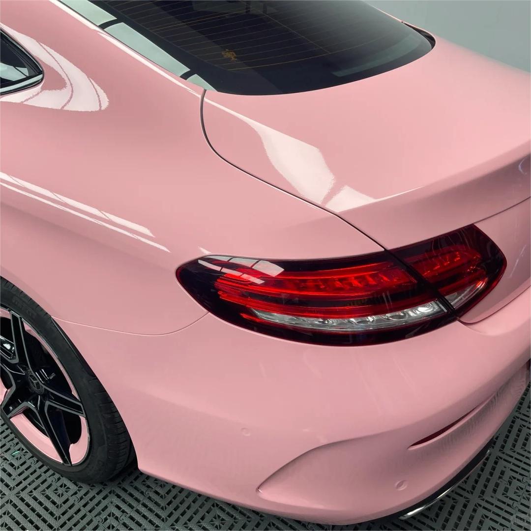 Gloss Crystal Peach Pink Car Vinyl Wrap PET review Gracious 03