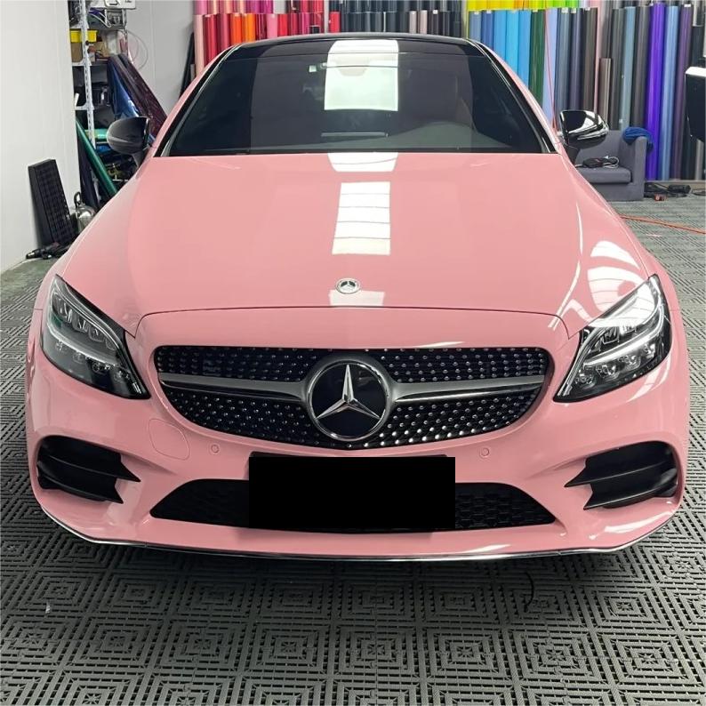 Gloss Crystal Peach Pink Car Vinyl Wrap PET review Gracious 01