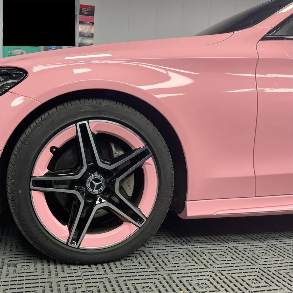 Gloss Crystal Peach Pink Car Vinyl Wrap PET review Gracious 02