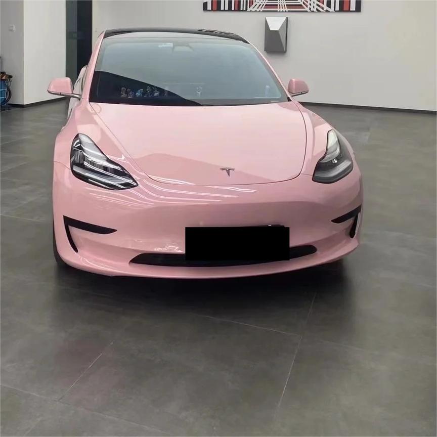 Gloss Crystal Peach Pink Car Vinyl Wrap PET review Numerous