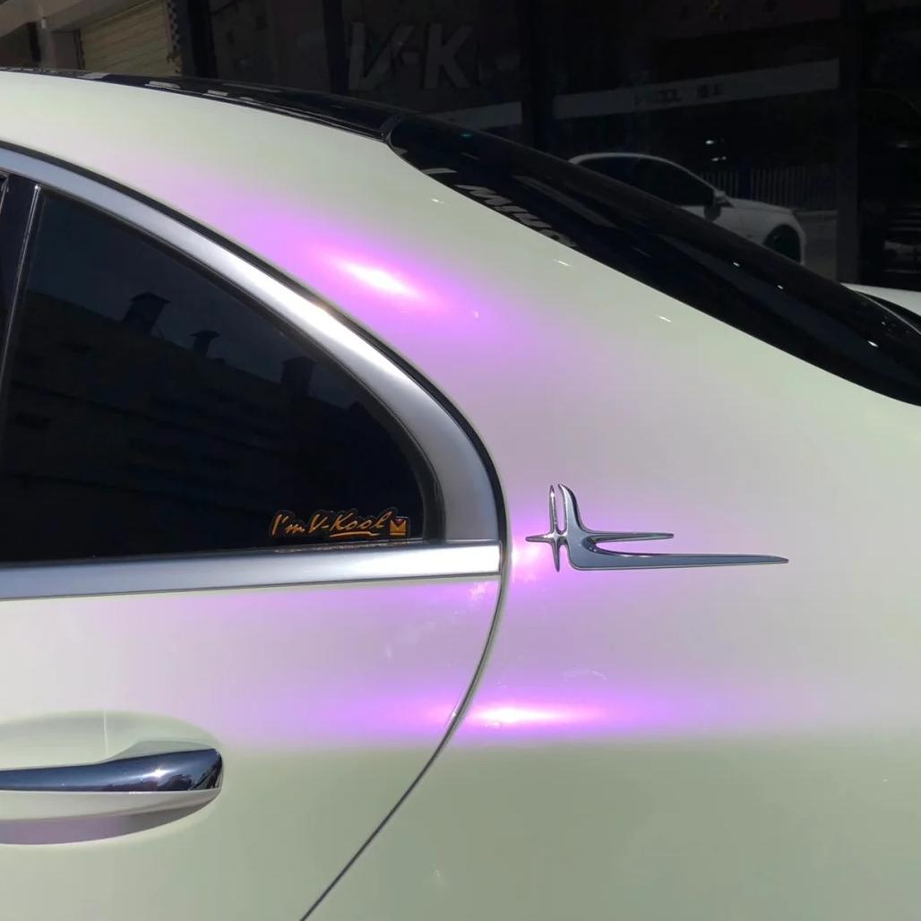 Gloss Chameleon Purple White Car Vinyl Wrap PET review Purchase 01