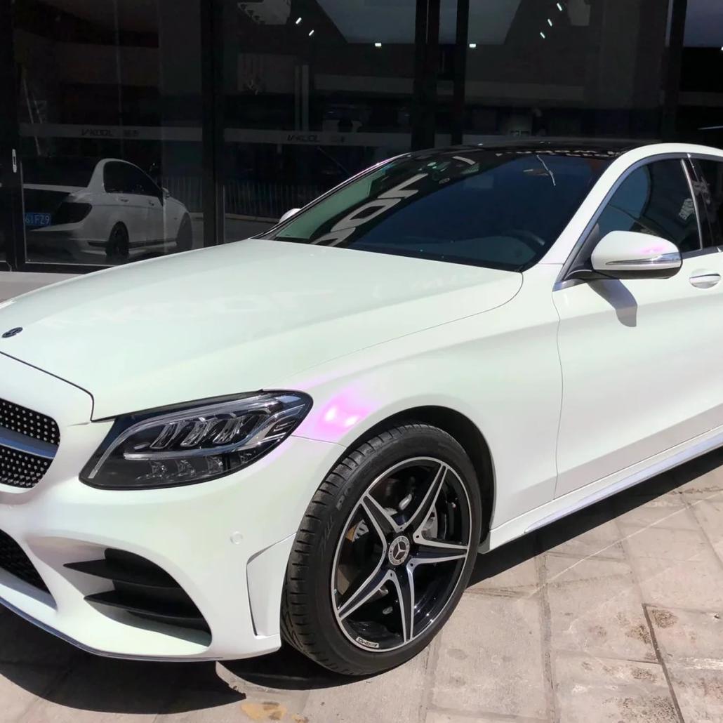 Gloss Chameleon Purple White Car Vinyl Wrap PET review Purchase 00