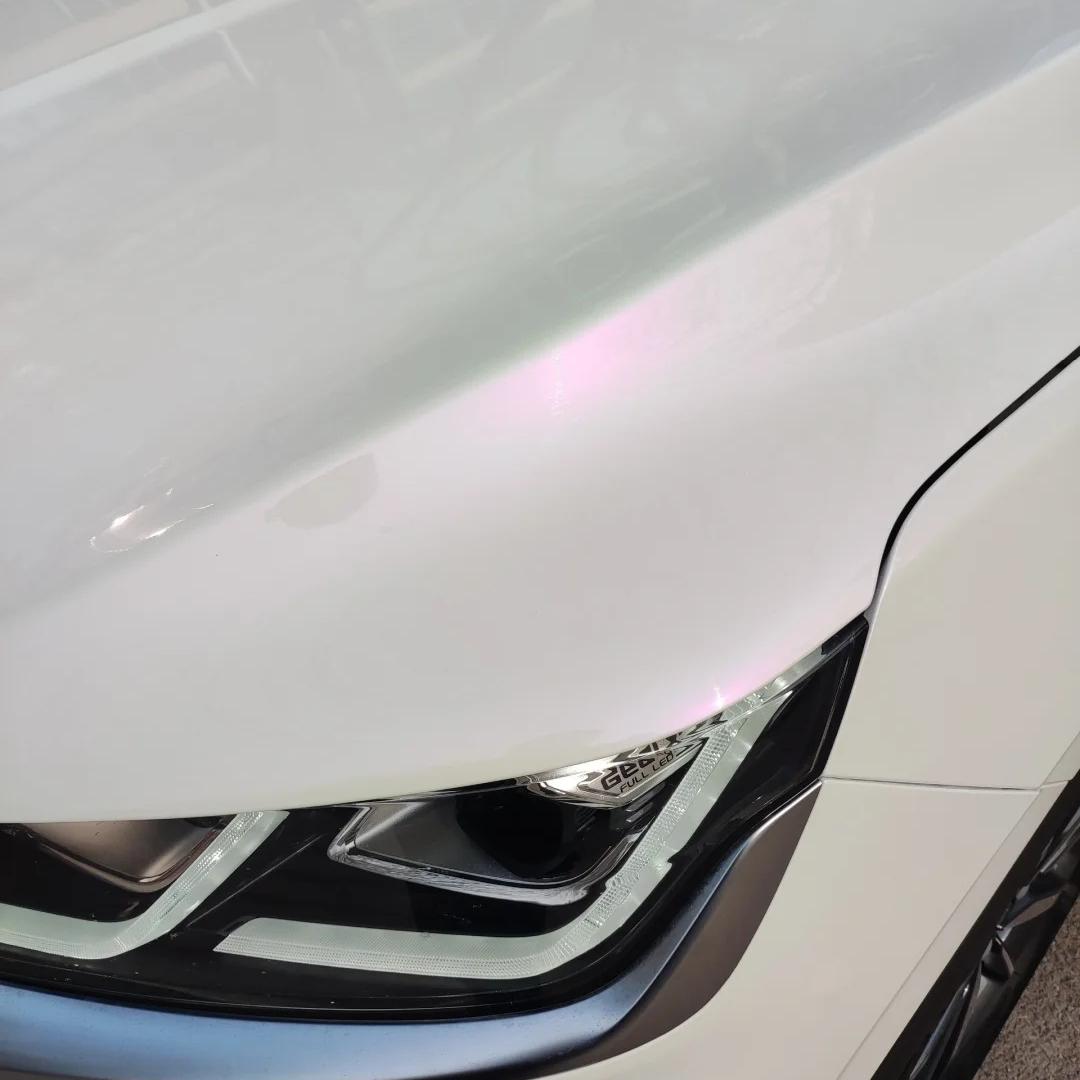 Gloss Chameleon Purple White Car Vinyl Wrap PET review Customer 01