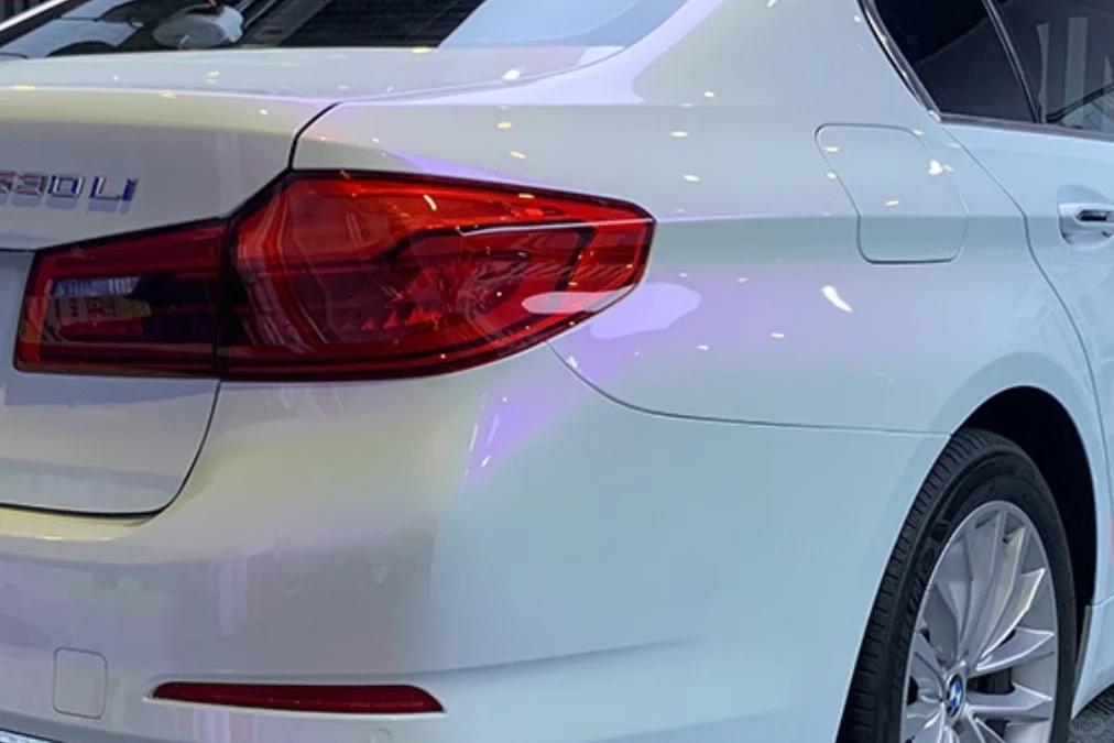 Gloss Chameleon Purple White Car Vinyl Wrap PET review Close 01