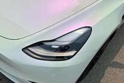 Gloss Chameleon Purple White Car Vinyl Wrap PET review Purple 00