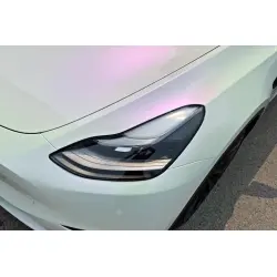 Gloss Chameleon Purple White Car Vinyl Wrap PET review Purple 01