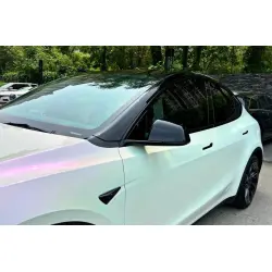 Gloss Chameleon Purple White Car Vinyl Wrap PET review Purple 02