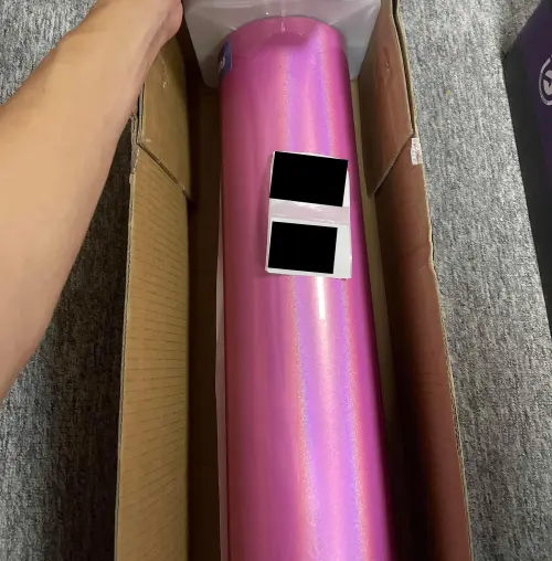 Gloss Metallic Rainbow Laser Pink Car Vinyl Wrap review 