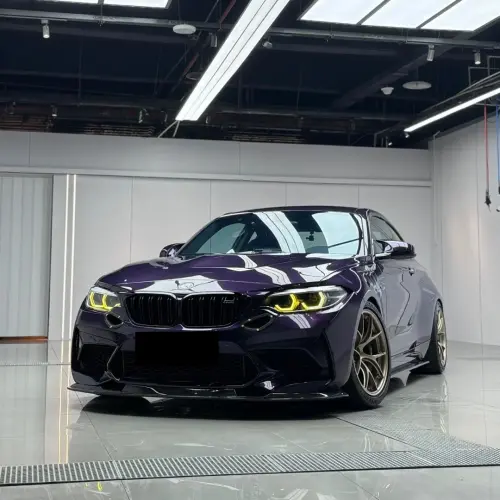 Gloss Metallic Midnight Purple Car Vinyl Wrap BMW PET review 
