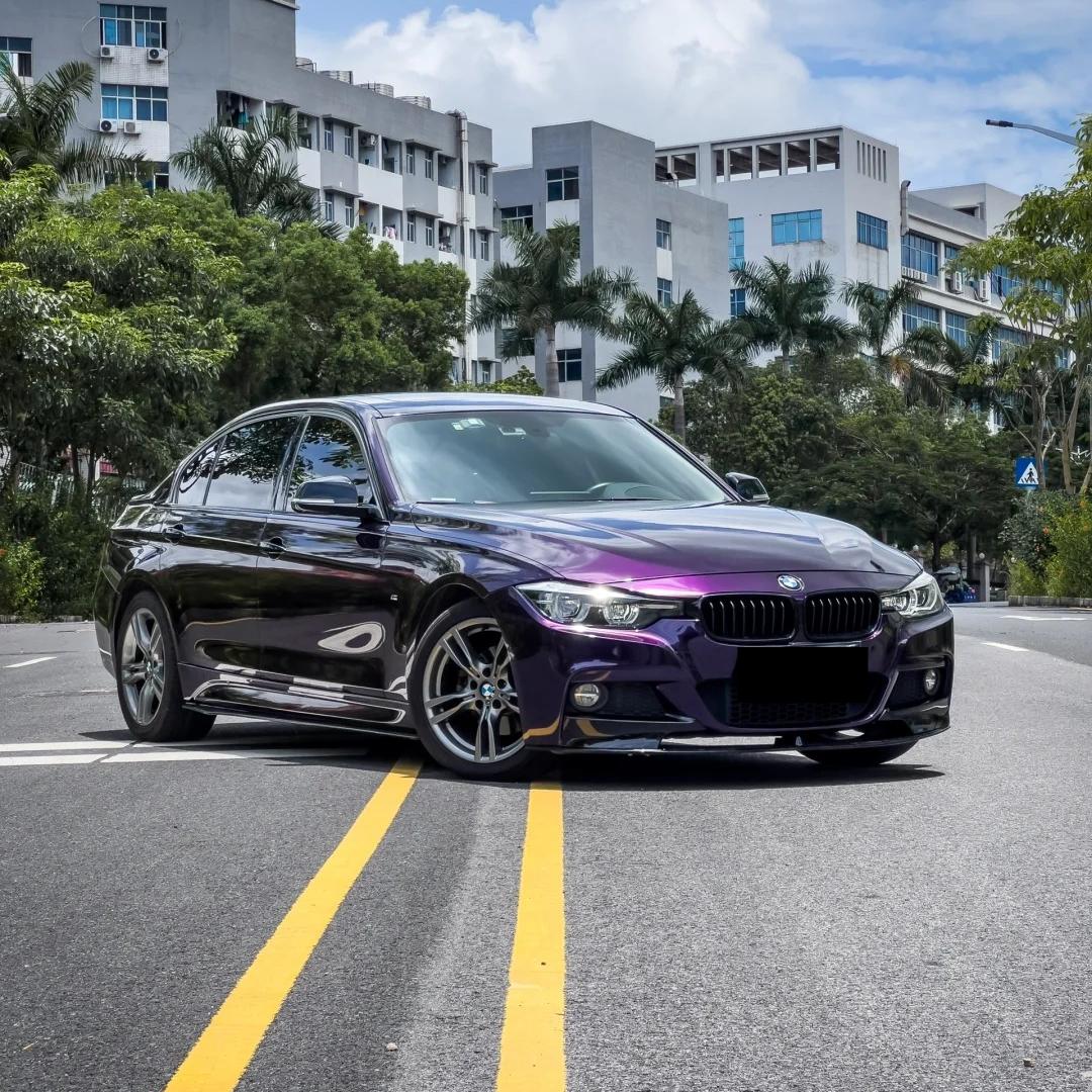 Gloss Metallic Midnight Purple Car Vinyl Wrap BMW PET review Areas 00