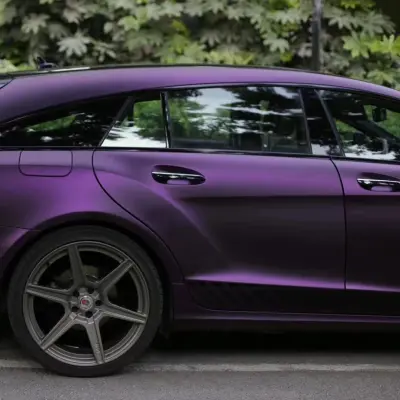 Ultra Matte Metallic Dark Purple Car Vinyl Wrap review Purple 04
