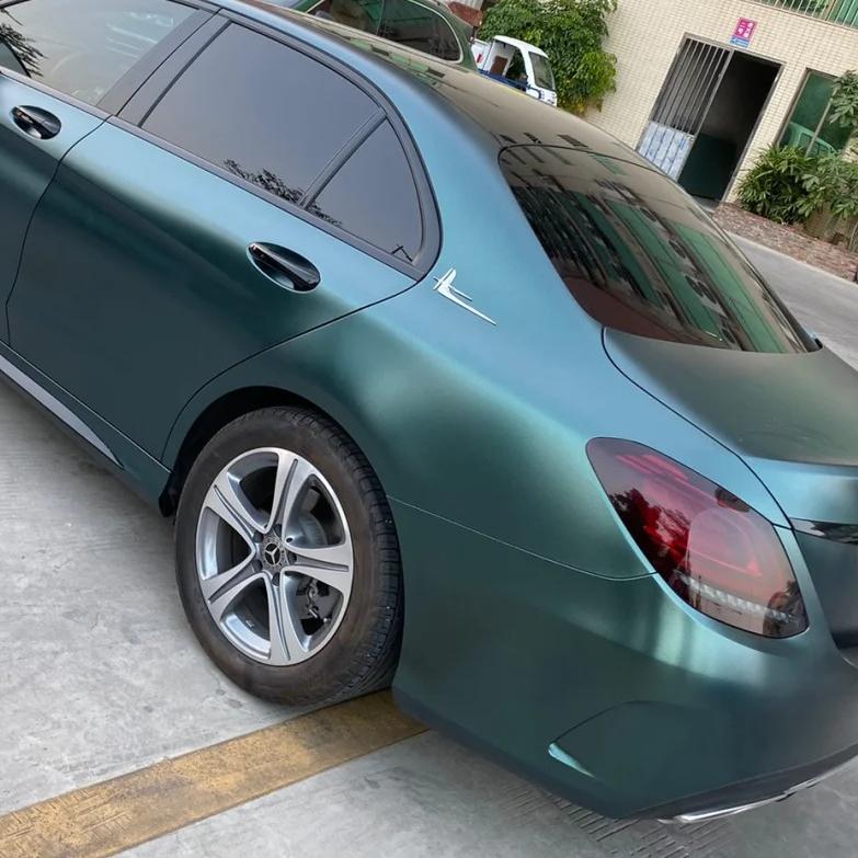 Matte Metallic Dark Green Car Vinyl Wrap Forest Green Wrap review Green 01