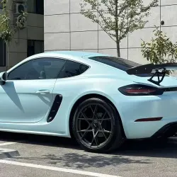 Ultimate Flat Light Blue Car Vinyl Wrap review Attention 04