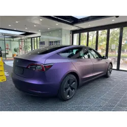 Ultra Matte Metallic Dark Purple Car Vinyl Wrap review Orange 02