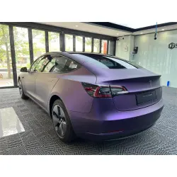 Ultra Matte Metallic Dark Purple Car Vinyl Wrap review Orange 03