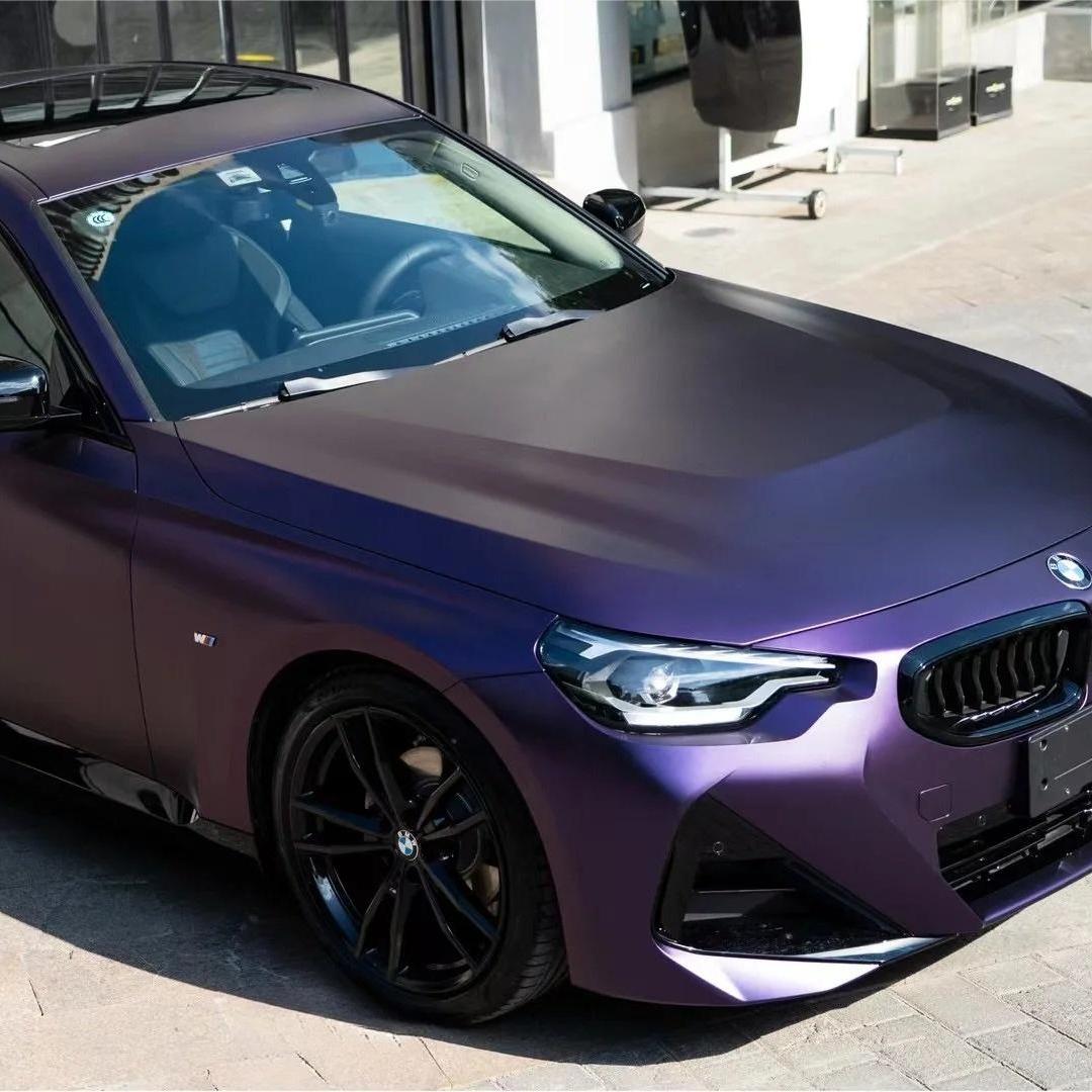 Ultra Matte Metallic Dark Purple Car Vinyl Wrap PET review Crystal 00
