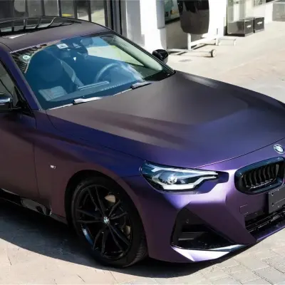 Ultra Matte Metallic Dark Purple Car Vinyl Wrap review Crystal 00