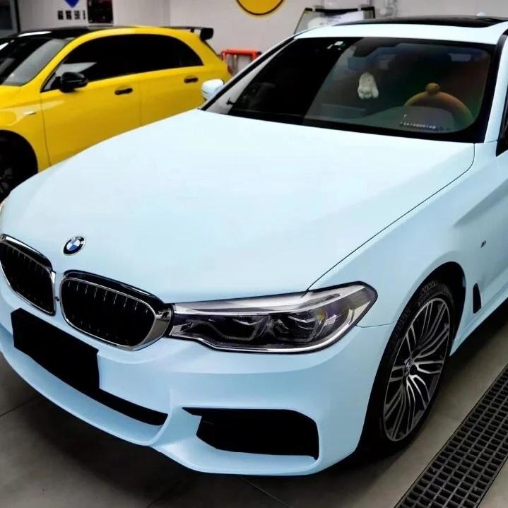 Ultimate Flat Light Blue Car Vinyl Wrap review Process 02