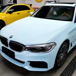 Ultimate Flat Light Blue Car Vinyl Wrap review Process 03