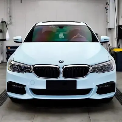 Ultimate Flat Light Blue Car Vinyl Wrap review Process 00