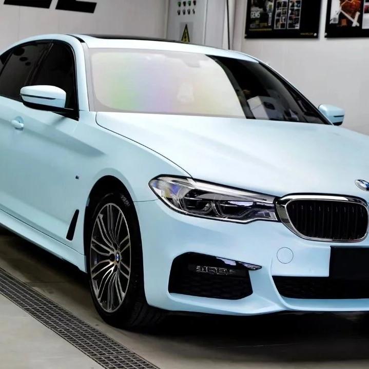 Ultimate Flat Light Blue Car Vinyl Wrap review Process 01