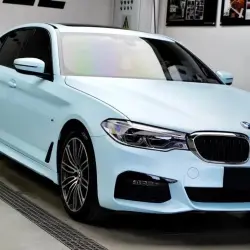 Ultimate Flat Light Blue Car Vinyl Wrap review Process 02