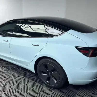 Ultimate Flat Light Blue Car Vinyl Wrap review Samples 01