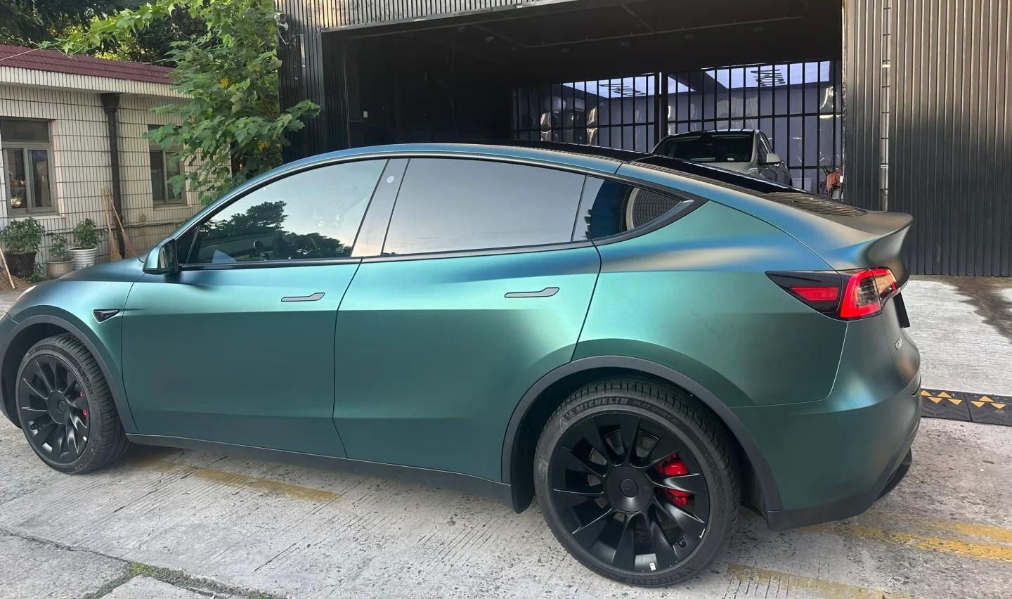 Matte Metallic Dark Green Car Vinyl Wrap Forest Green Wrap review Green 00
