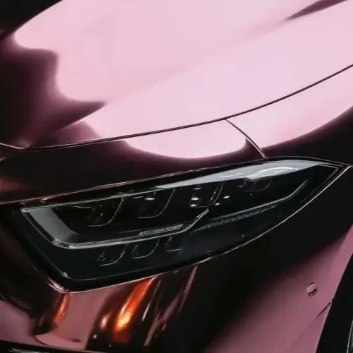 Gloss Mirror Chrome Rose Gold Car Vinyl Wrap PET review 