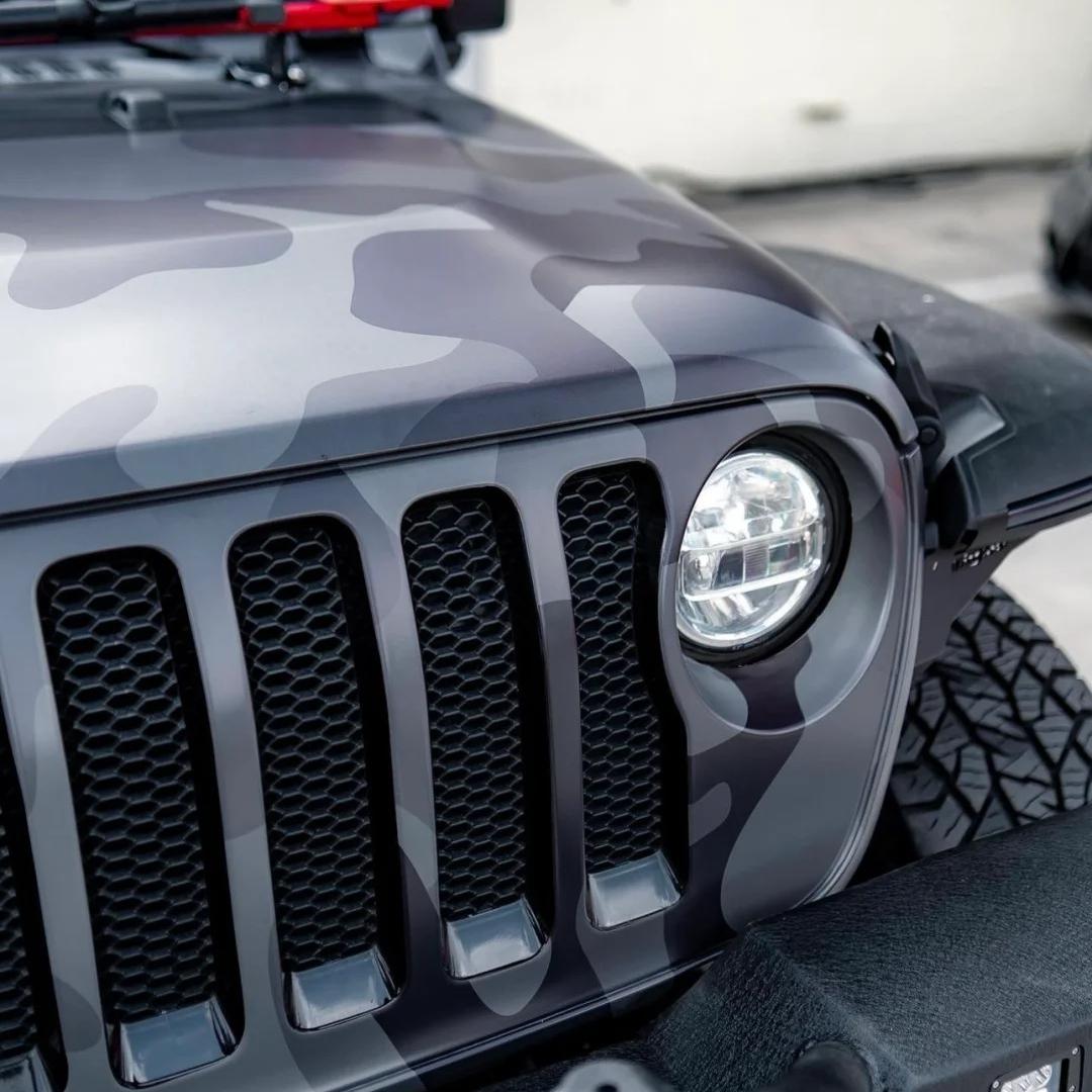Matte Camo Black Car Vinyl Wrap| 3D Ghost Camouflage Black PET review Patience 01