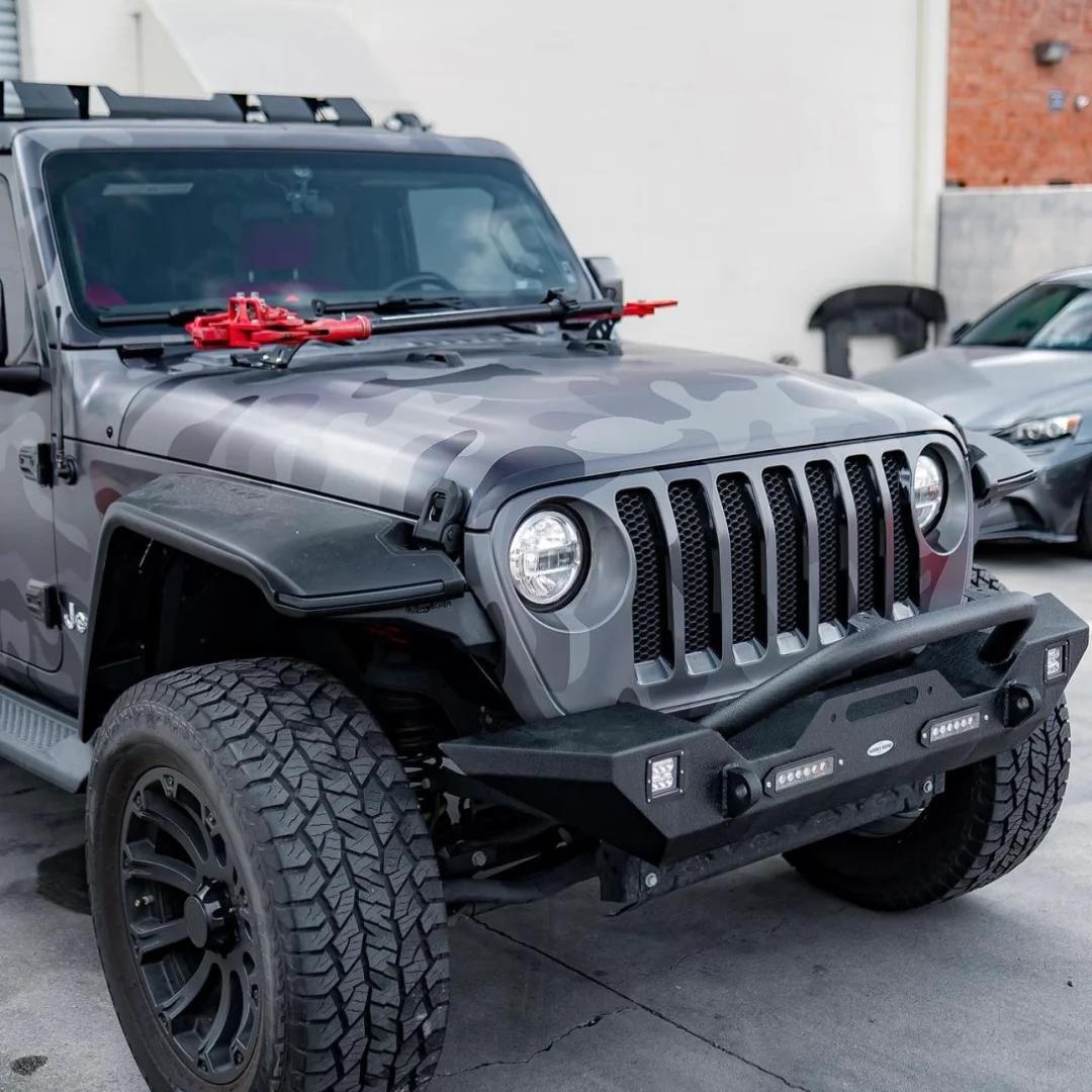 Matte Camo Black Car Vinyl Wrap| 3D Ghost Camouflage Black PET review Patience 04