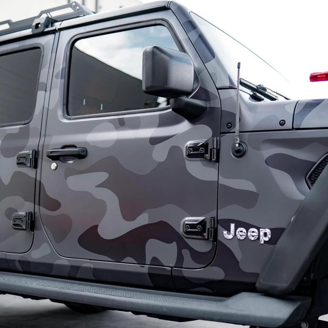 Matte Camo Black Car Vinyl Wrap| 3D Ghost Camouflage Black PET review Patience 05