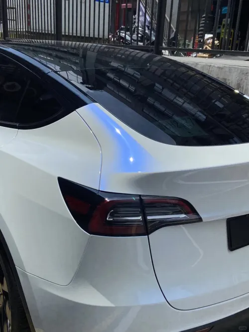 Gloss Metallic Chameleon Blue White Car Vinyl Wrap PET review 