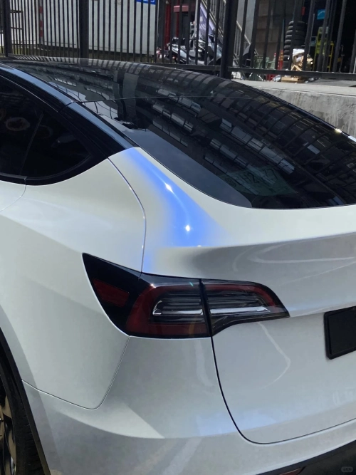 Gloss Metallic Chameleon Blue White Car Vinyl Wrap PET review 