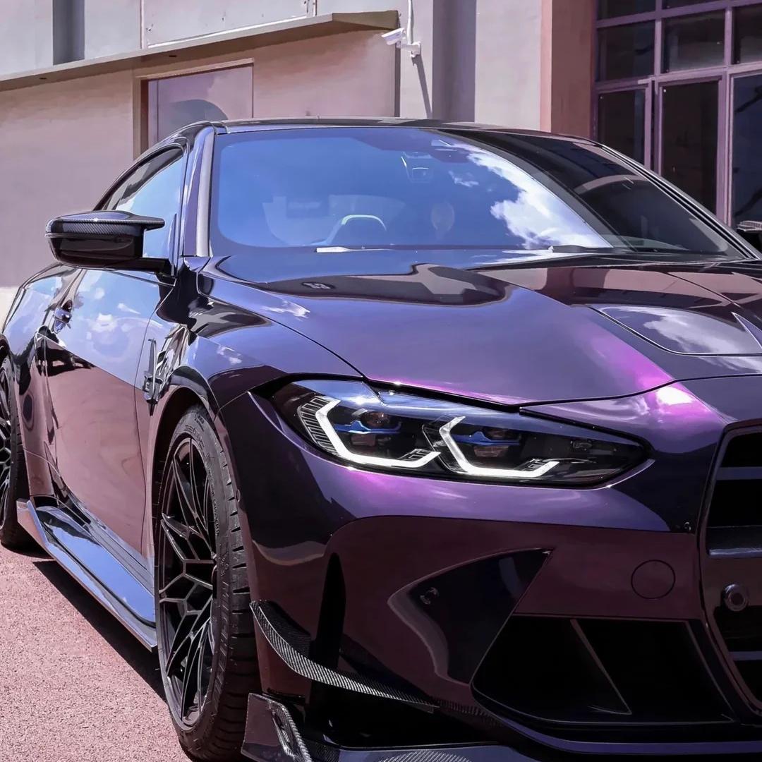 Gloss Metallic Midnight Purple Car Vinyl Wrap BMW PET review Maletich 01