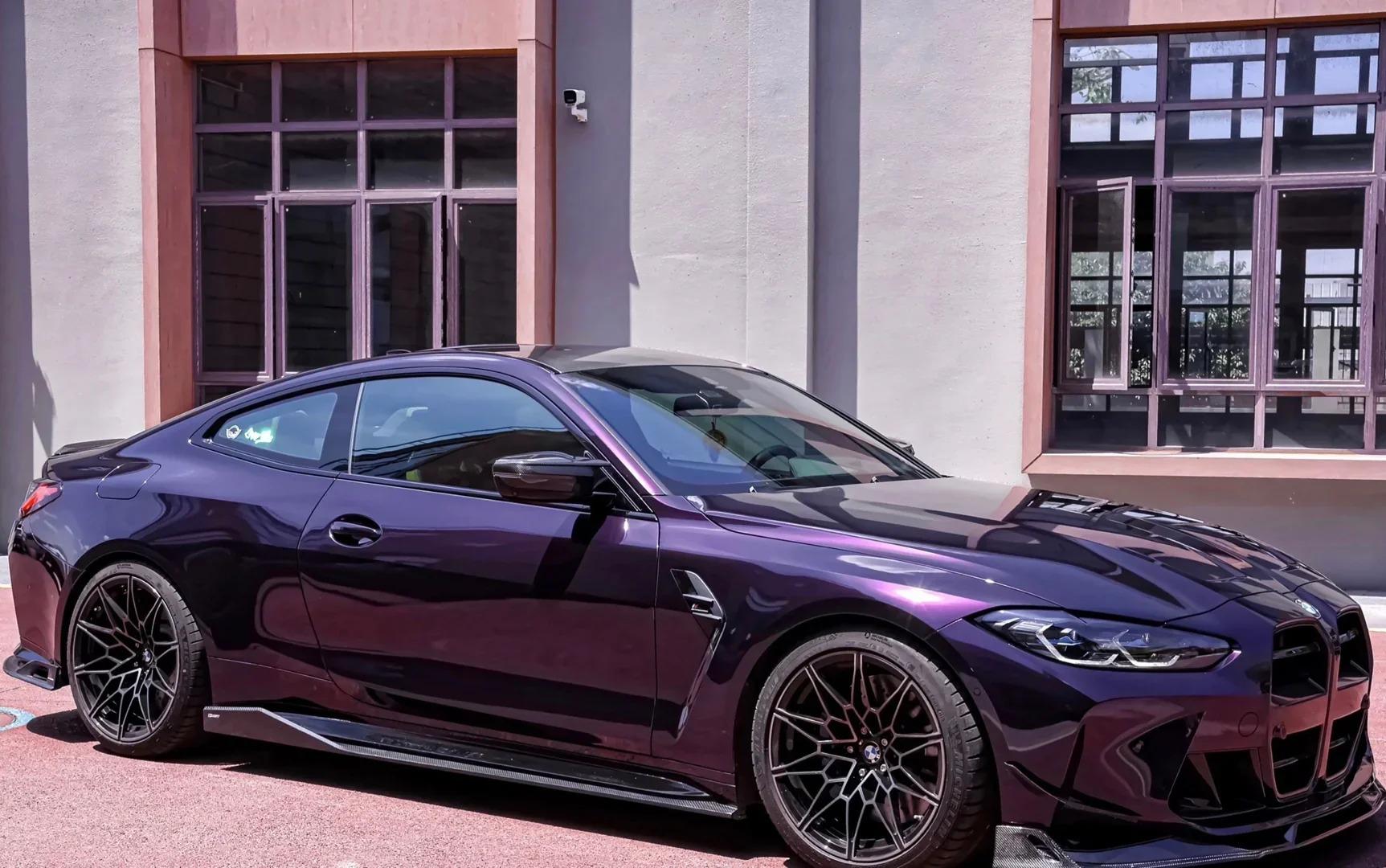 Gloss Metallic Midnight Purple Car Vinyl Wrap BMW PET review Maletich 03