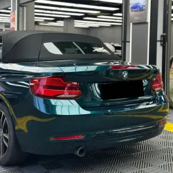Gloss British Racing Green Car Vinyl Wrap review Crease 06