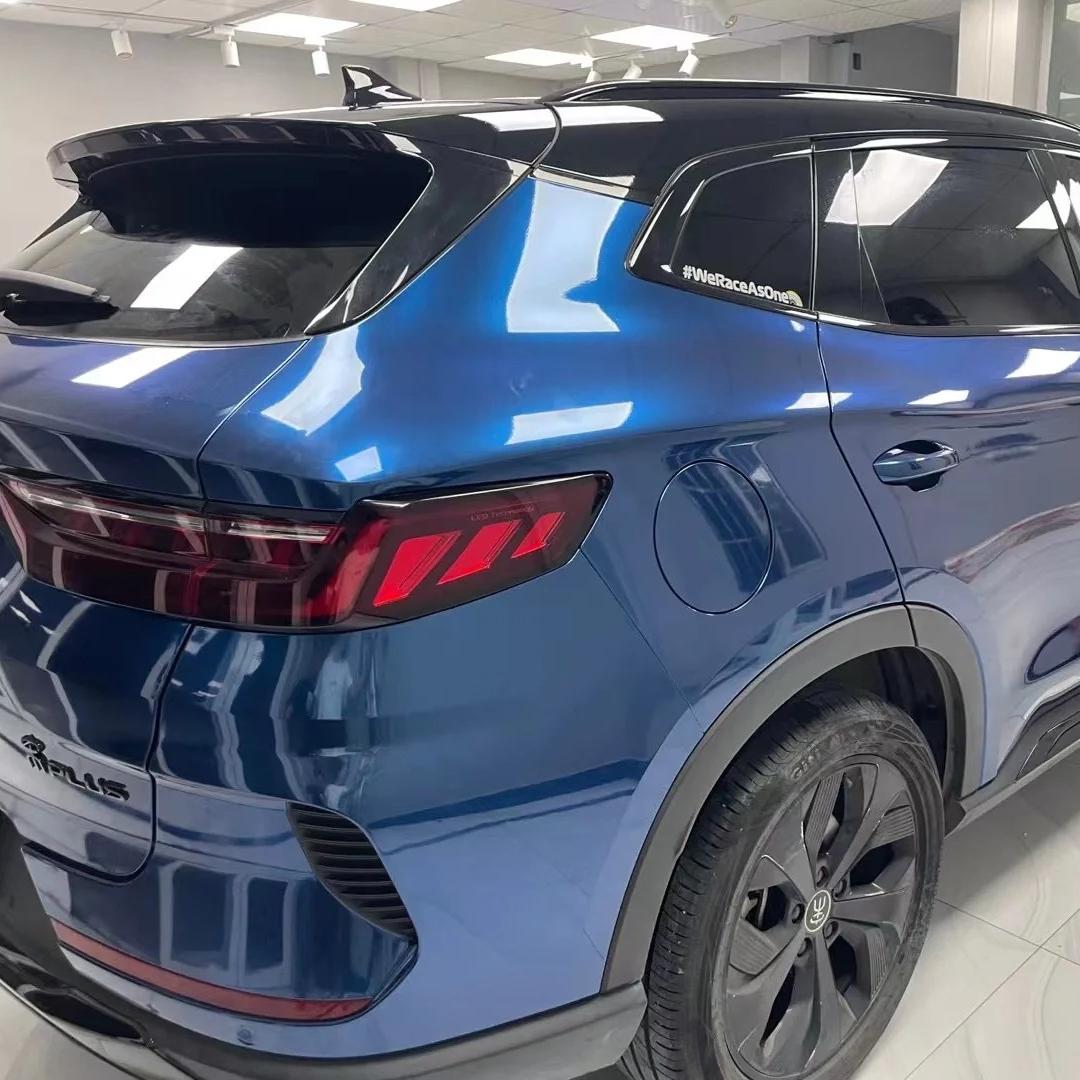 Gloss Indigo Blue Car Vinyl Wrap PET review Gloss 01