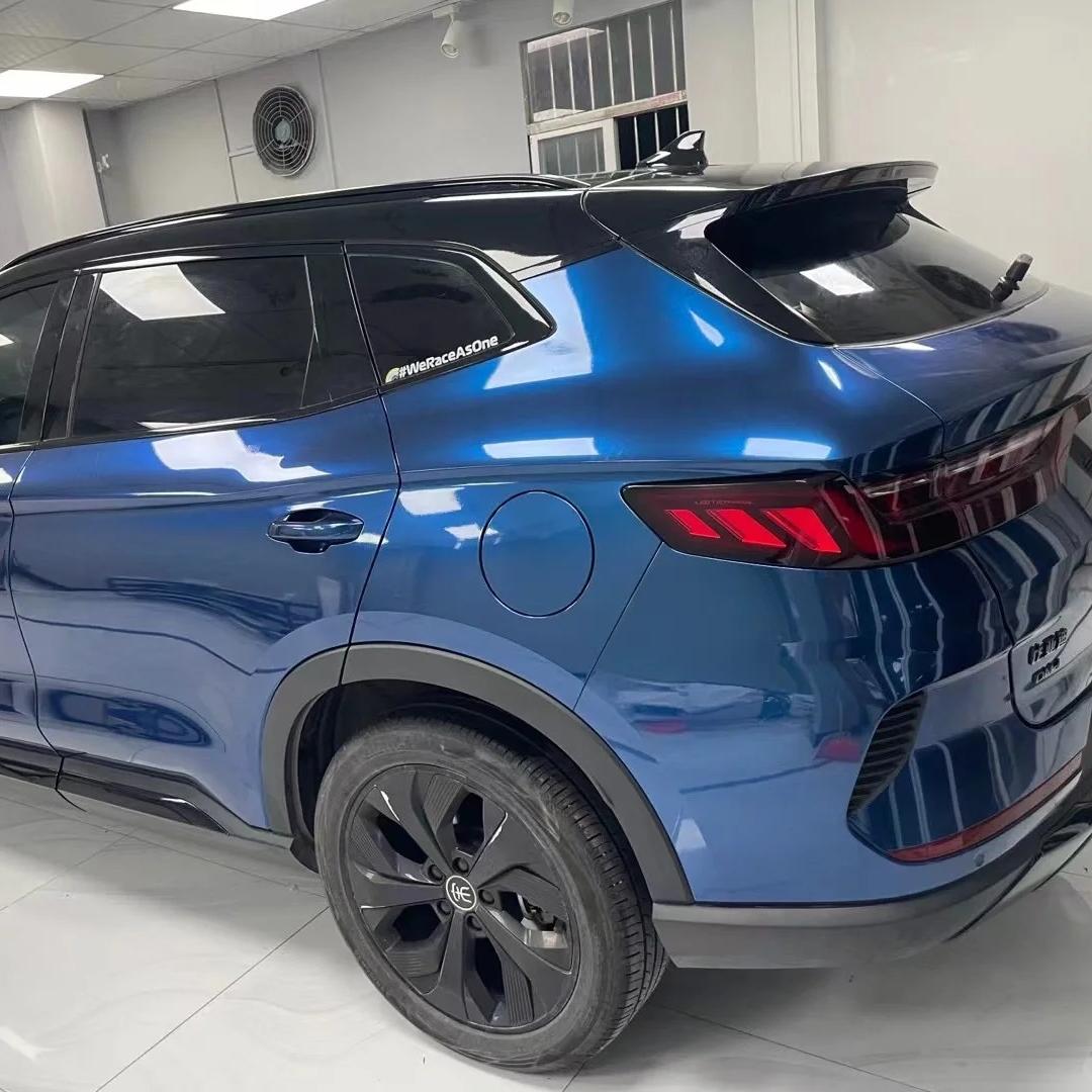 Gloss Indigo Blue Car Vinyl Wrap PET review Gloss 02