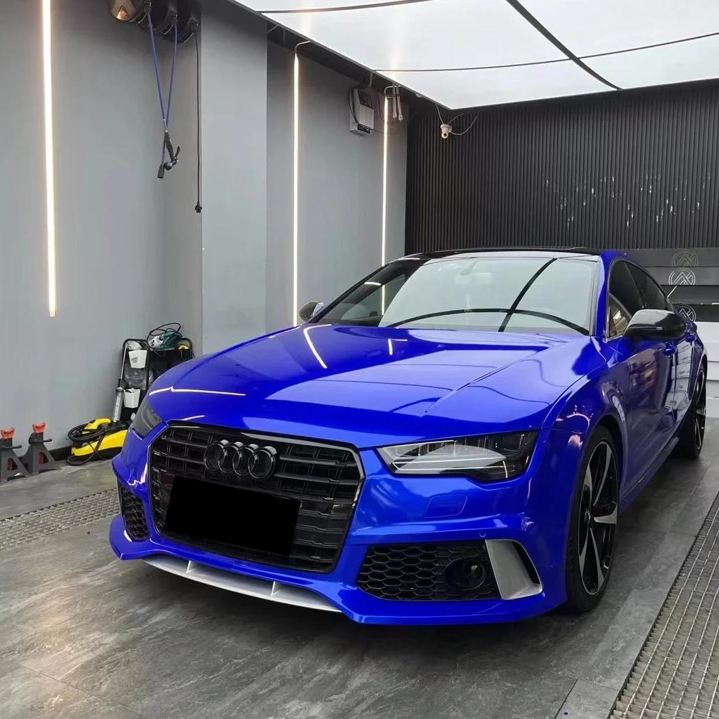 Gloss Metallic Deep Blue Car Vinyl Wrap PET review BLUE 00