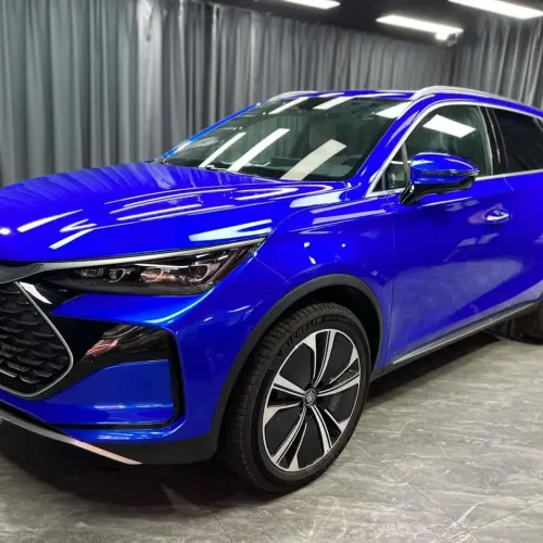 Gloss Metallic Deep Blue Car Vinyl Wrap PET review 