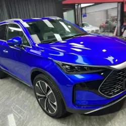 Gloss Metallic Deep Blue Car Vinyl Wrap review Work 02