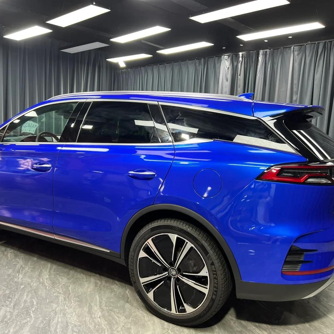 Gloss Metallic Deep Blue Car Vinyl Wrap PET review Work 02