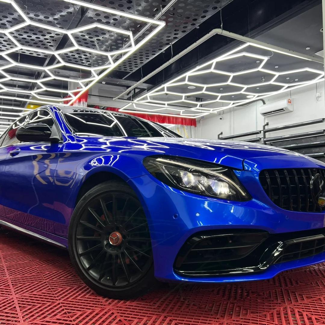 Gloss Metallic Deep Blue Car Vinyl Wrap PET review Fantastic 01