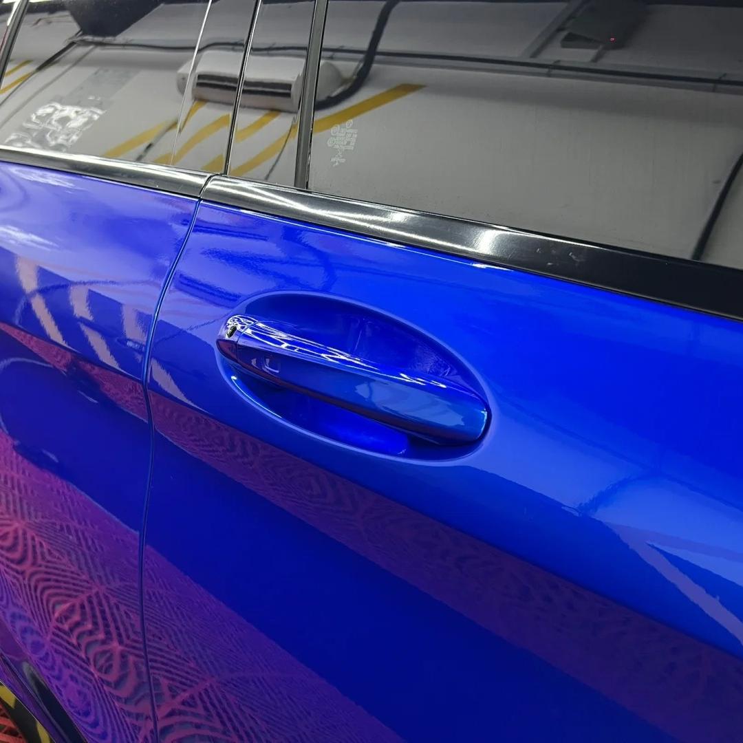 Gloss Metallic Deep Blue Car Vinyl Wrap PET review Fantastic 05