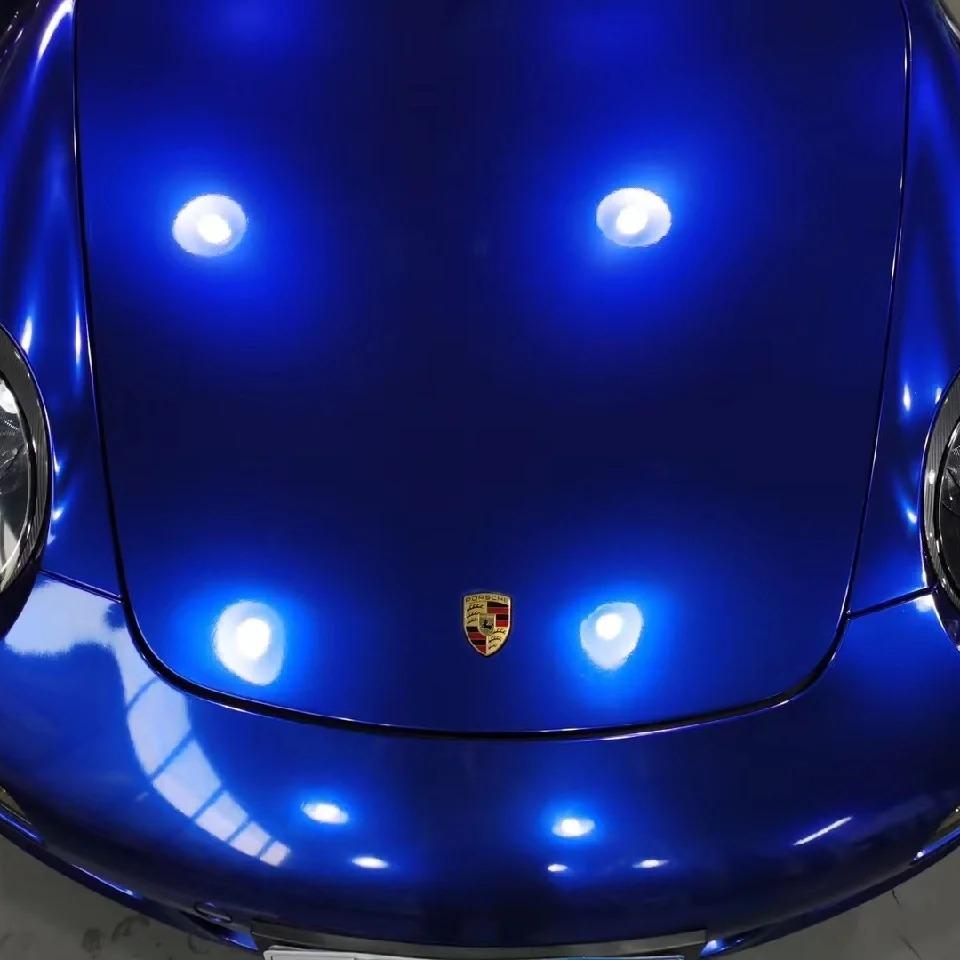 Gloss Metallic Deep Blue Car Vinyl Wrap PET review Color 00