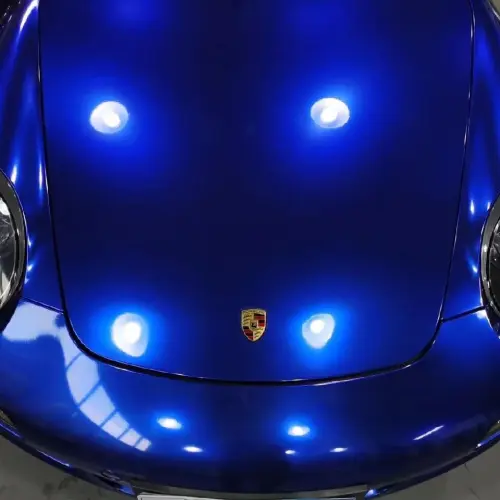 Gloss Metallic Deep Blue Car Vinyl Wrap PET review 