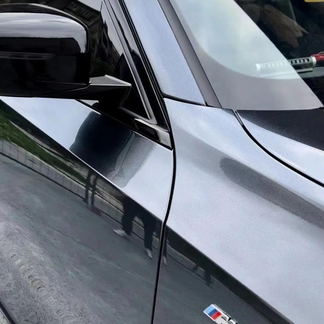 Gloss Metallic Charcoal Grey Car Vinyl Wrap PET review Time 02
