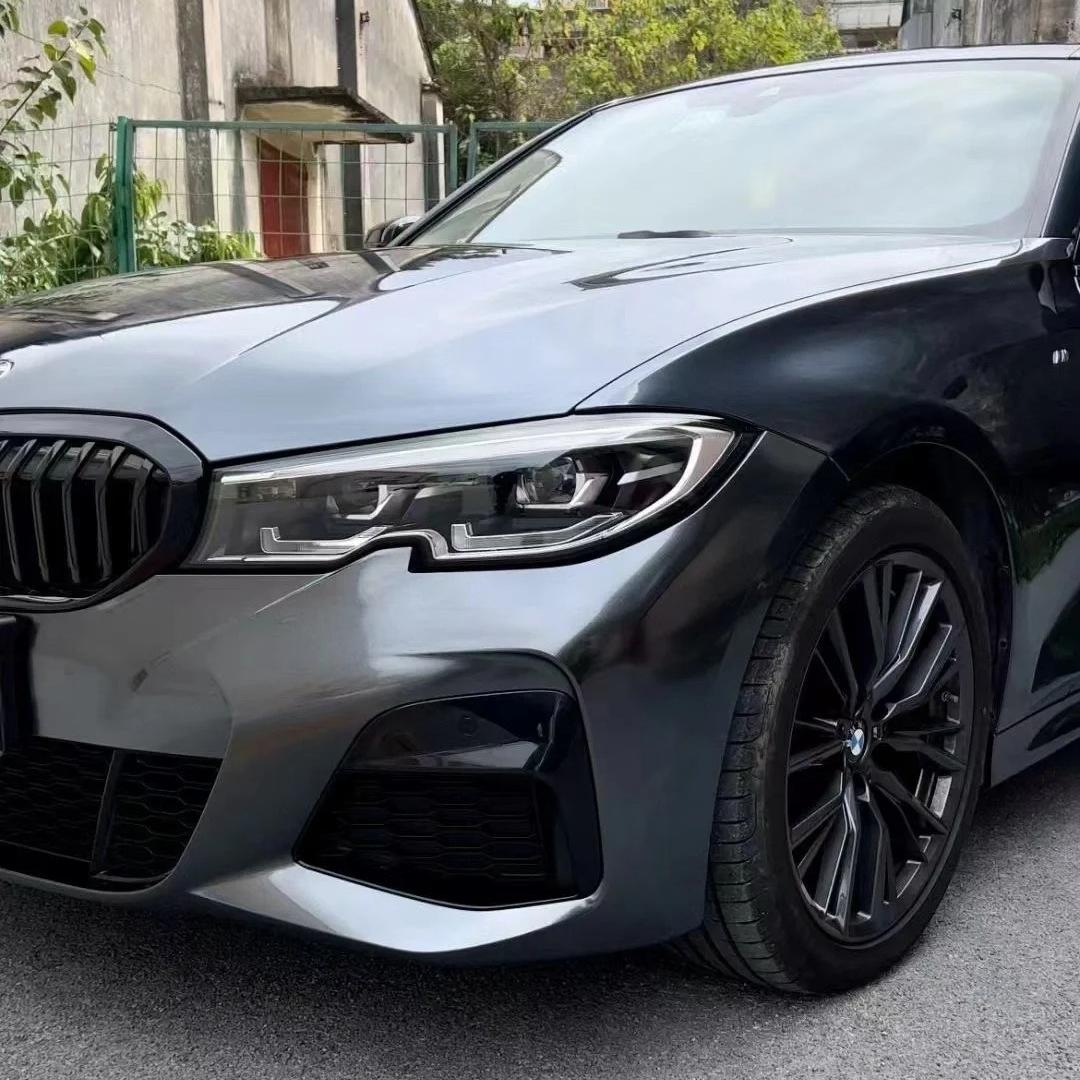 Gloss Metallic Charcoal Grey Car Vinyl Wrap PET review Time 03